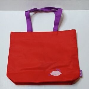 Clinique Red and Purple Tote Bag